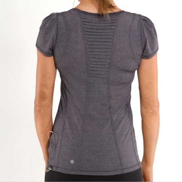 lululemon athletica Tops - Lululemon Back On Track Short Sleeve Tech - Coal